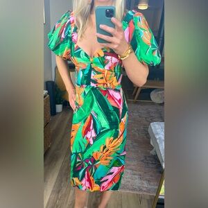 Anthropologie bright floral dress!  Perfect for a beach/tropical vacay!